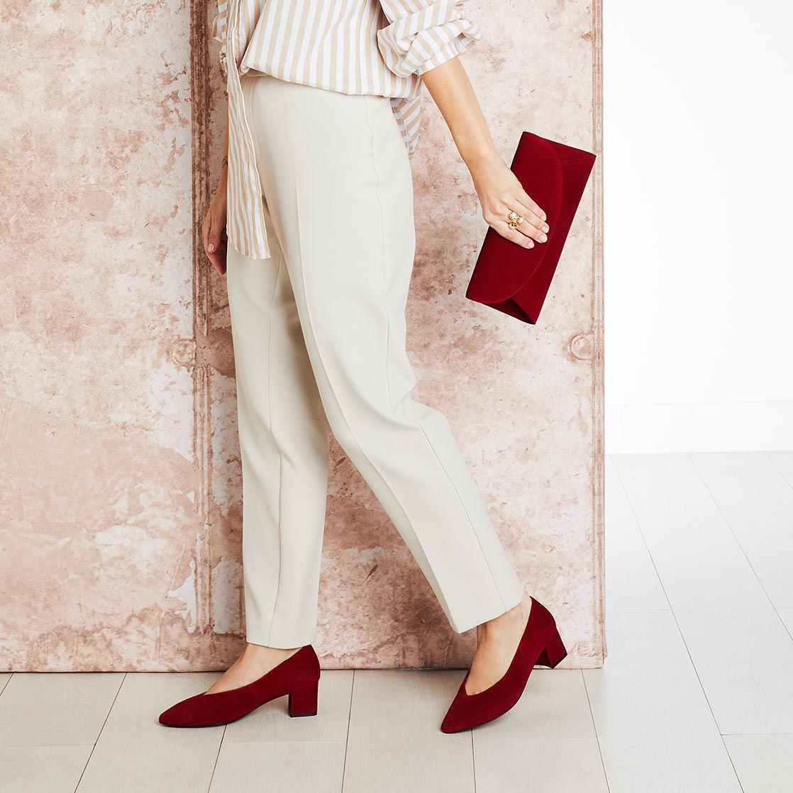 Ingrid: Cherry Red Suede Shoes Sole Bliss