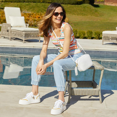 Jazz: White Leather & Sunflower Shoes Sole Bliss