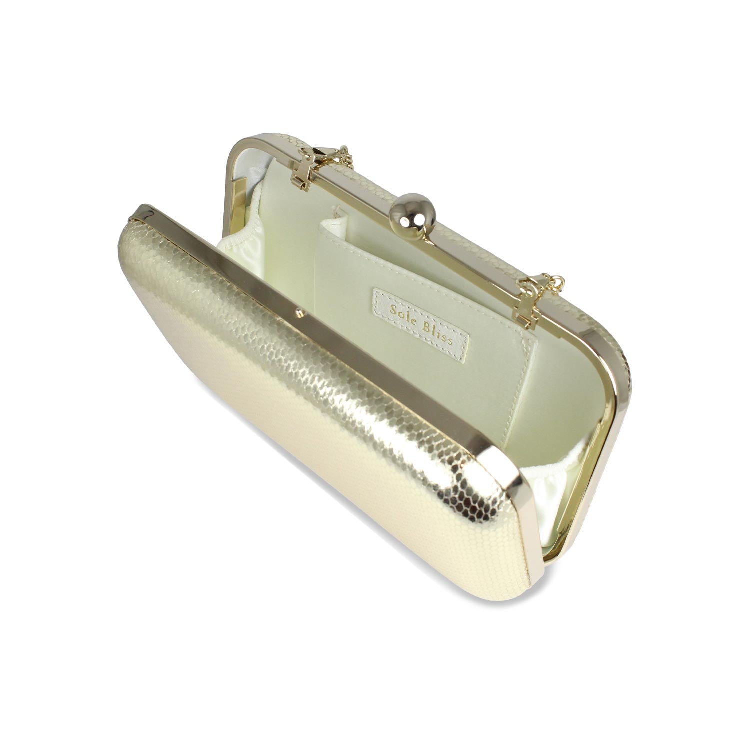 Jewel: Gold Snake Print Leather Bags Sole Bliss