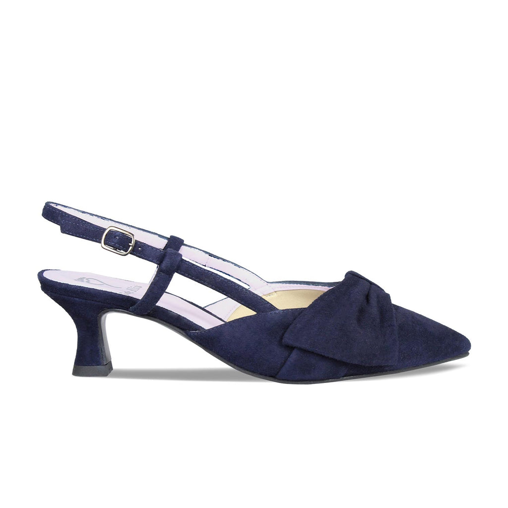 Kennedy: Navy Suede Slingback Shoes For Bunions Sole Bliss