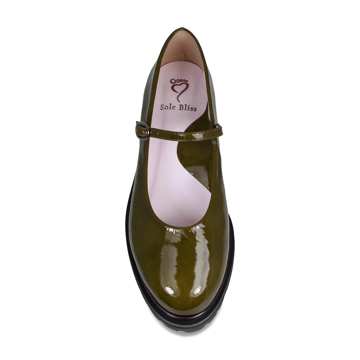 Libra: Khaki Patent Leather Shoes Sole Bliss