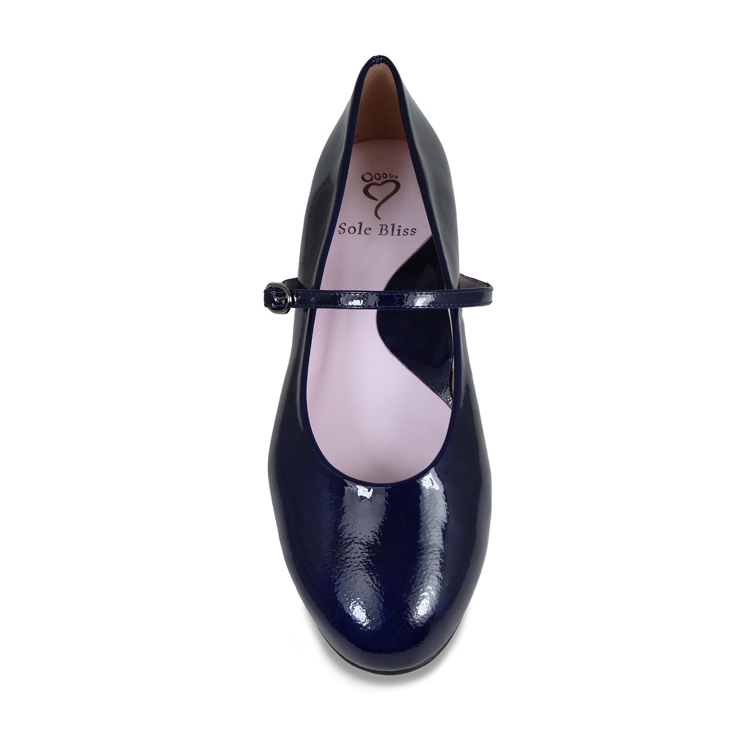 London: Navy Patent Leather Shoes Sole Bliss