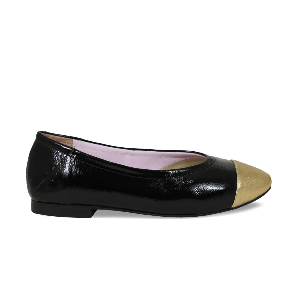 Black and gold flats discount