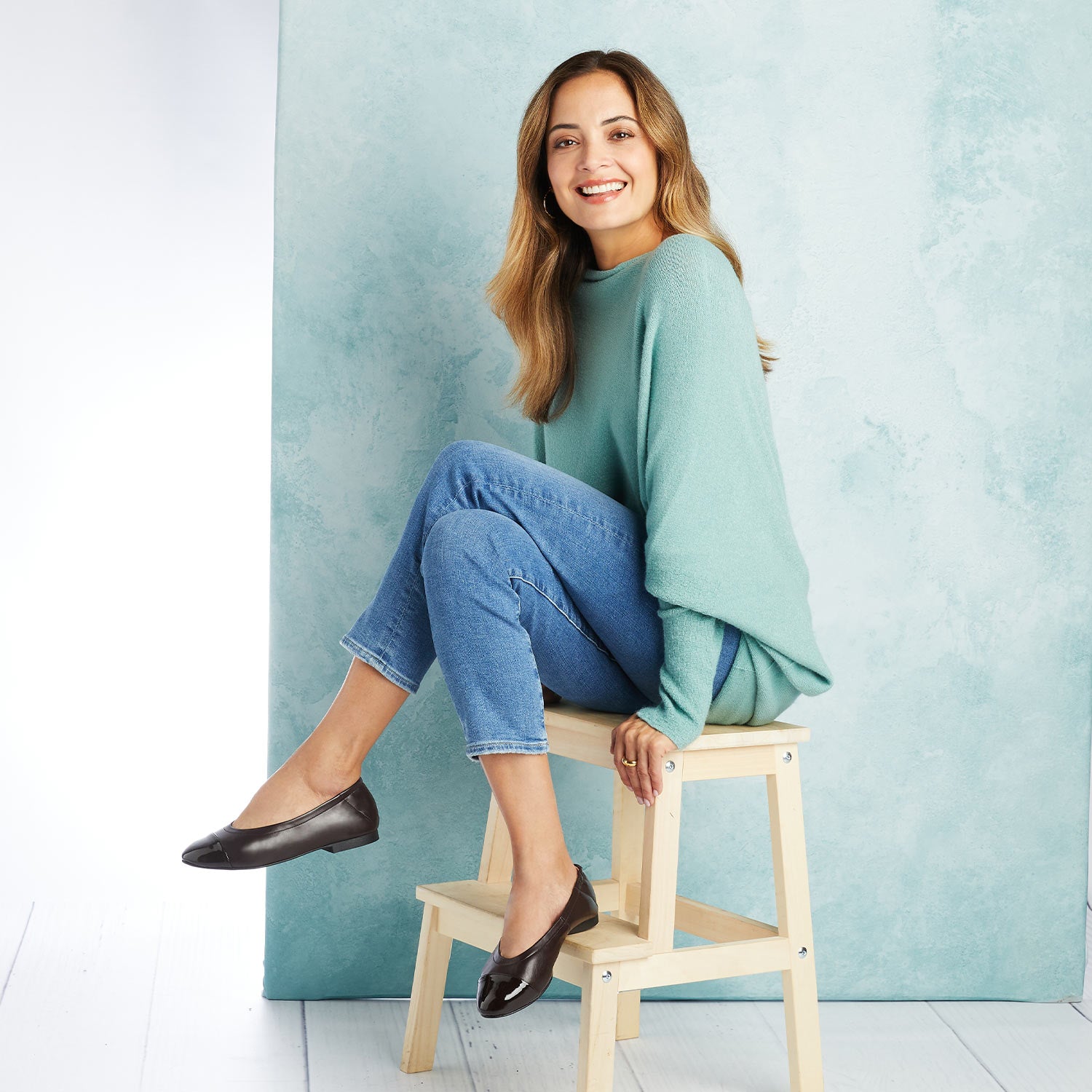 Luna: Chocolate Brown Leather & Patent Shoes Sole Bliss