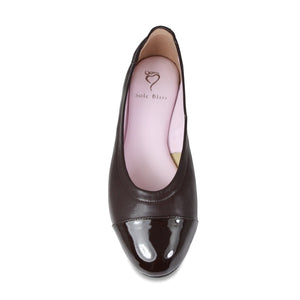 Luna: Brown Leather & Patent Shoes Sole Bliss