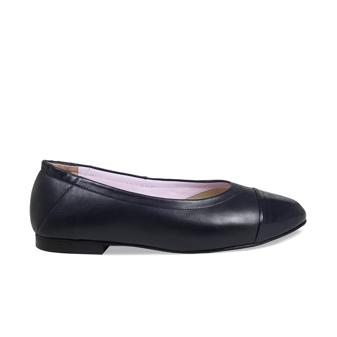 Luna: Navy Leather & Patent Shoes Sole Bliss