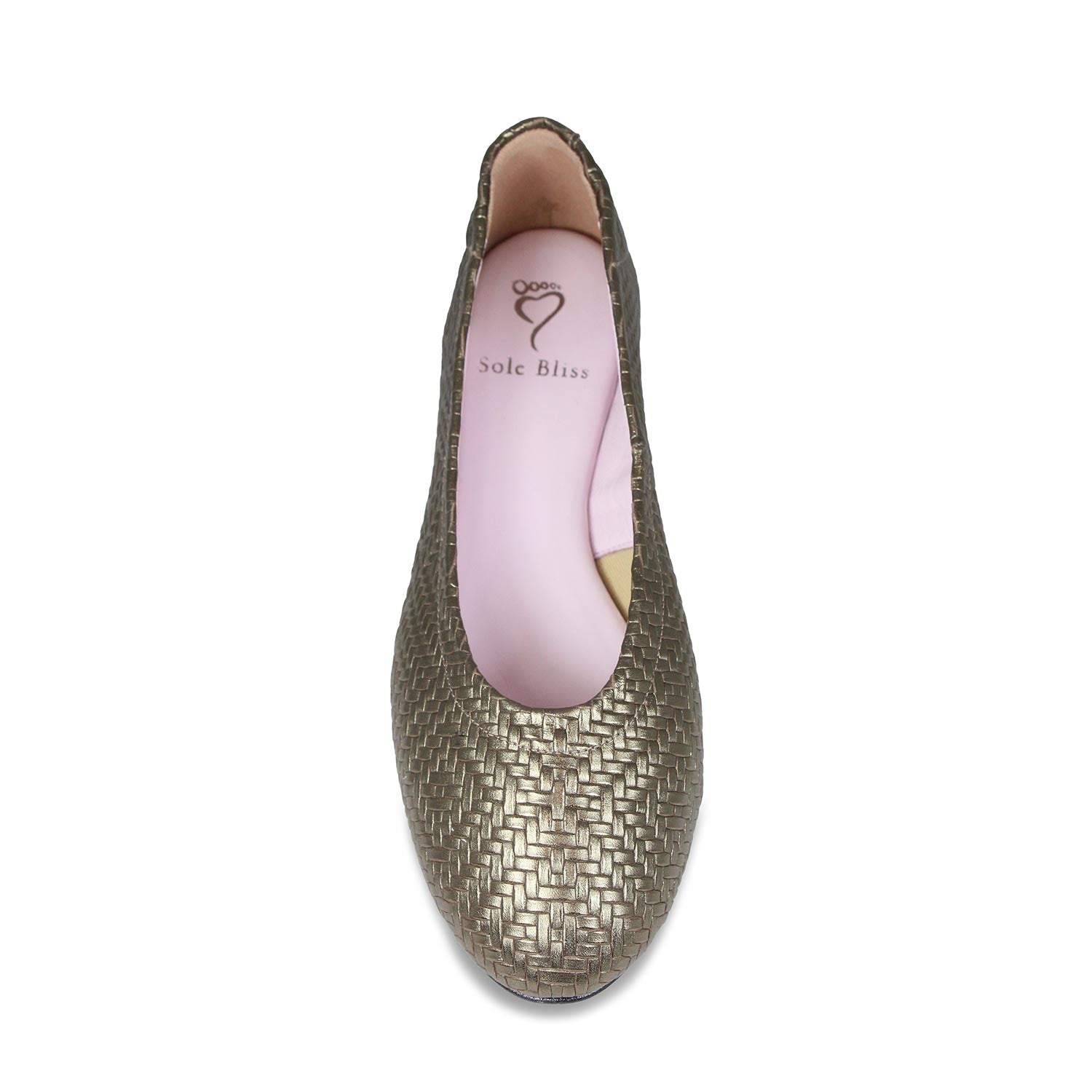 Luna: Pewter Weave Leather Shoes Sole Bliss