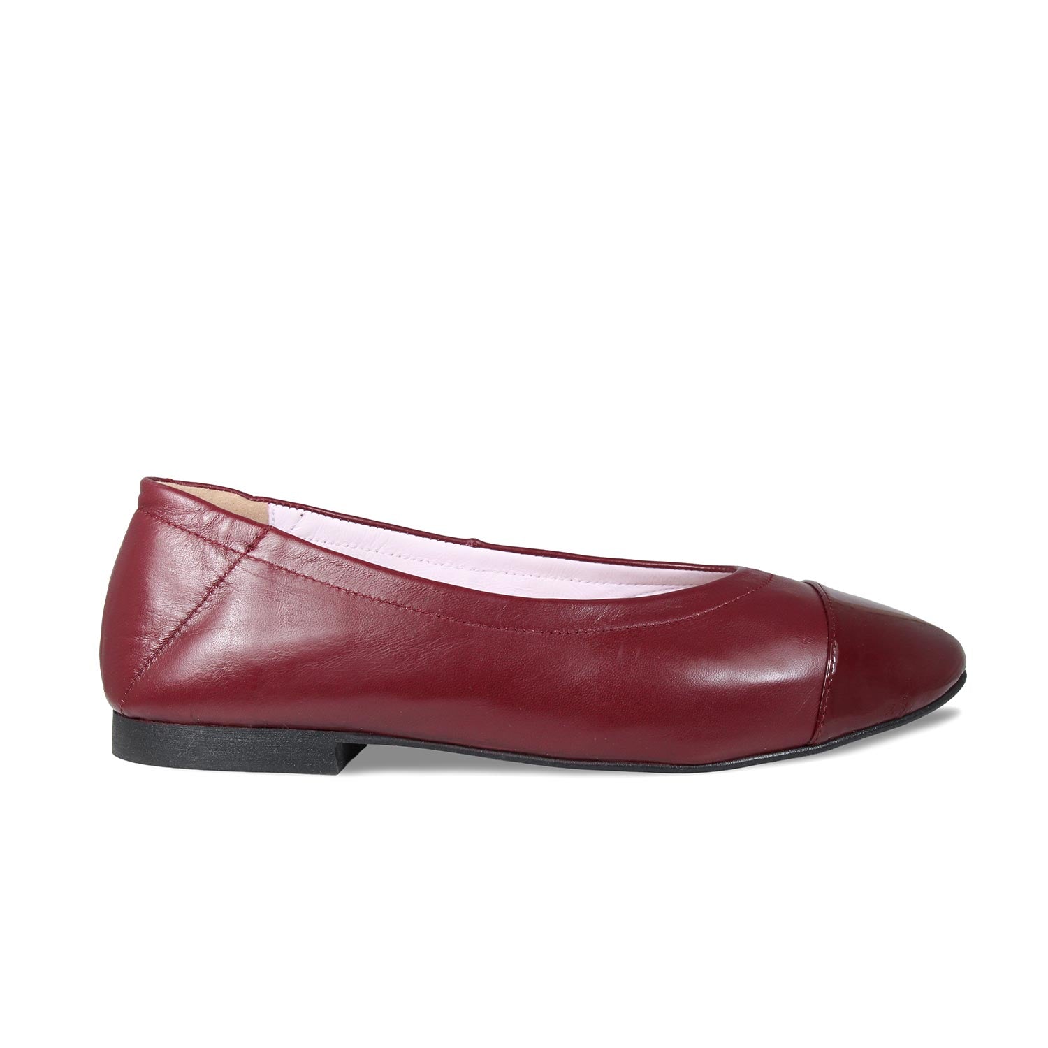 Luna: Bordeau Leather & Patent Shoes Sole Bliss