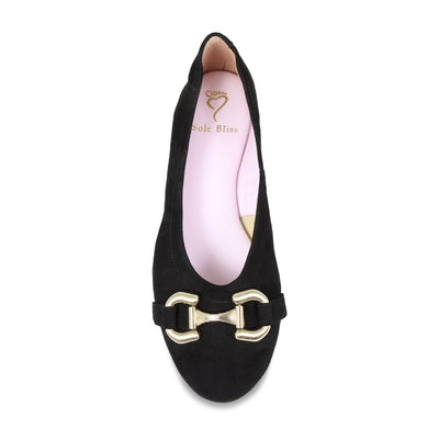 Lydia: Black Suede Shoes Sole Bliss