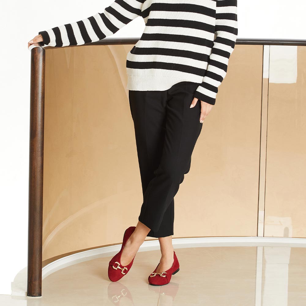 Lydia: Cherry Red Suede Shoes Sole Bliss