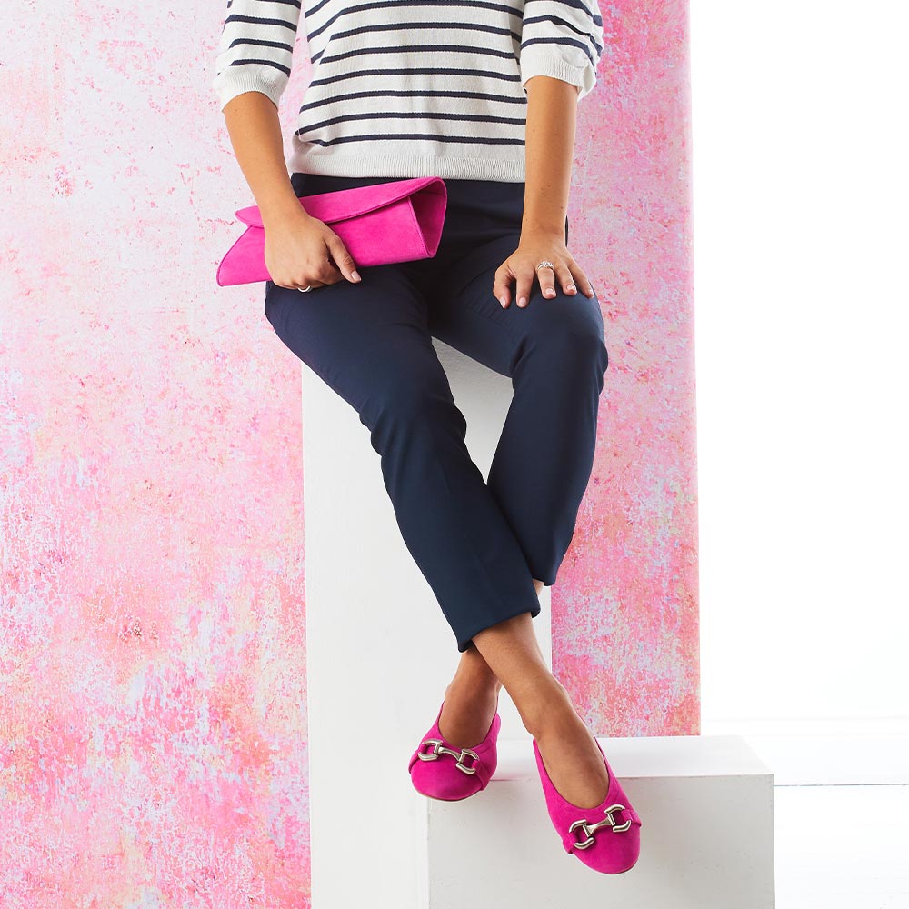 Lydia: Fuchsia Suede Shoes Sole Bliss