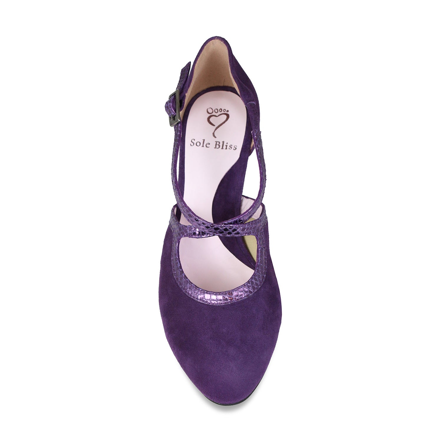 Meredith: Purple Suede & Snake Shoes Sole Bliss