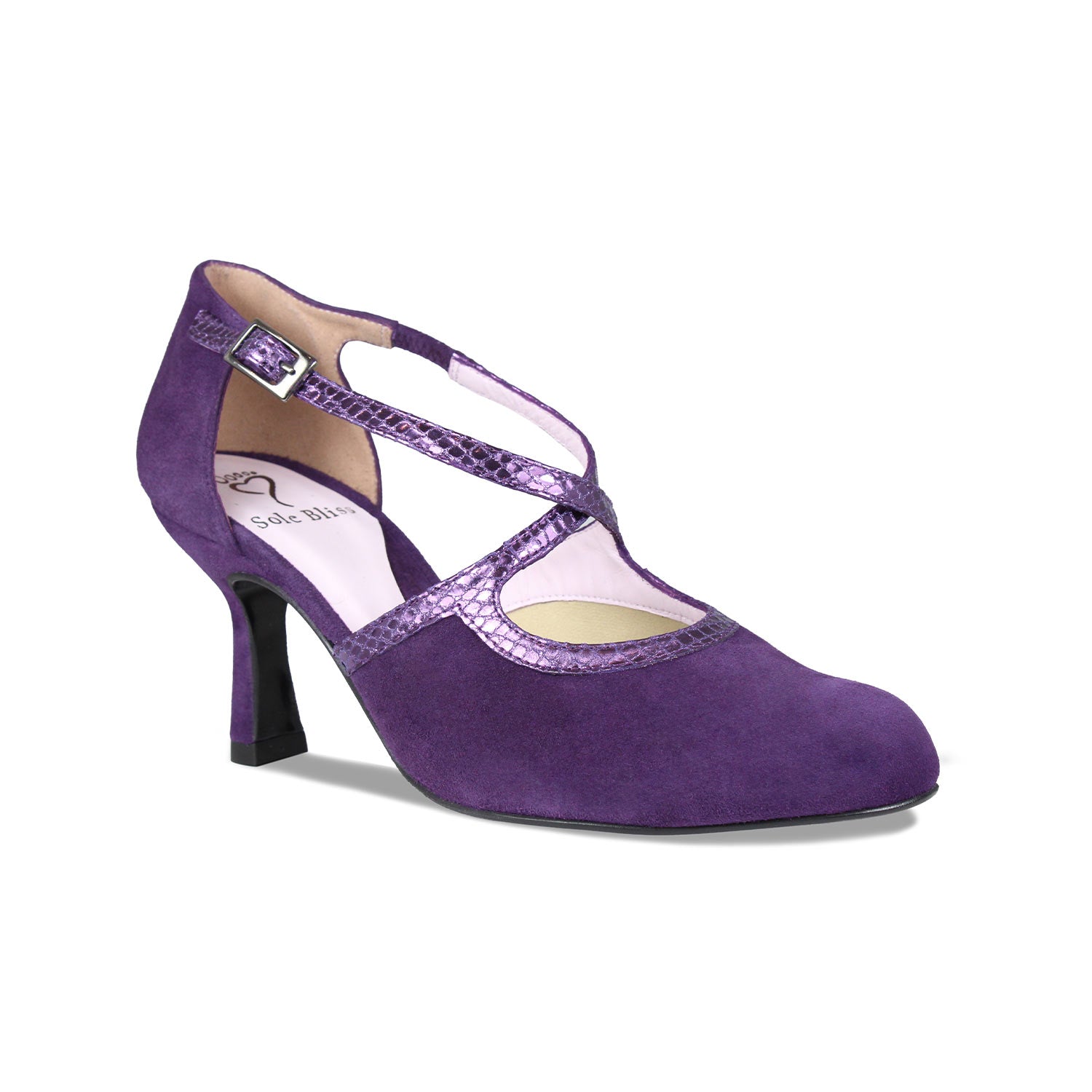 Meredith: Purple Suede & Snake Shoes Sole Bliss