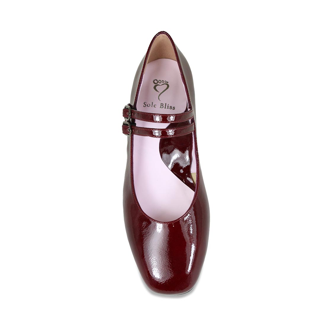 Orla: Bordeau Patent Leather Shoes Sole Bliss