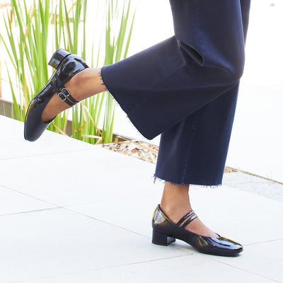 Orla: Navy Patent Leather Shoes Sole Bliss