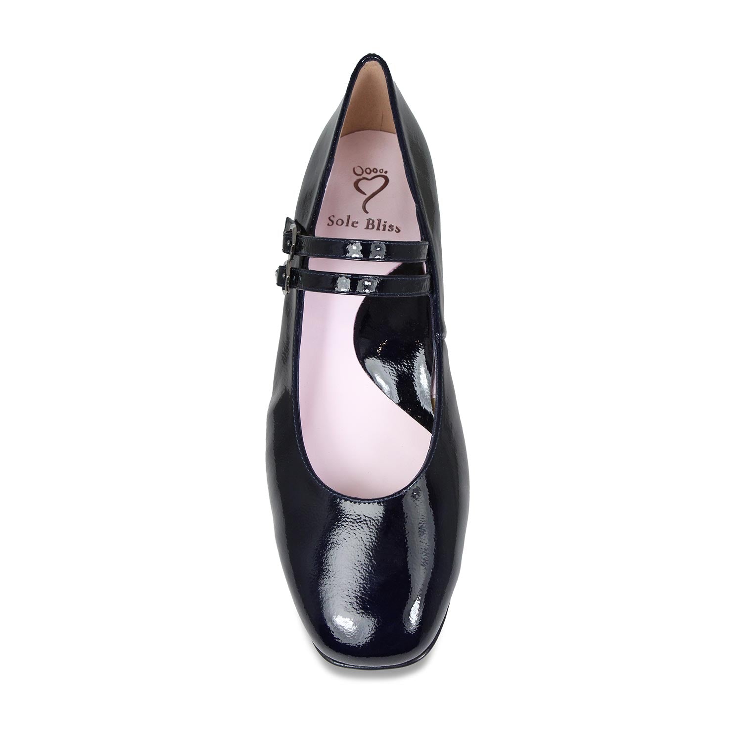 Orla: Navy Patent Leather Shoes Sole Bliss