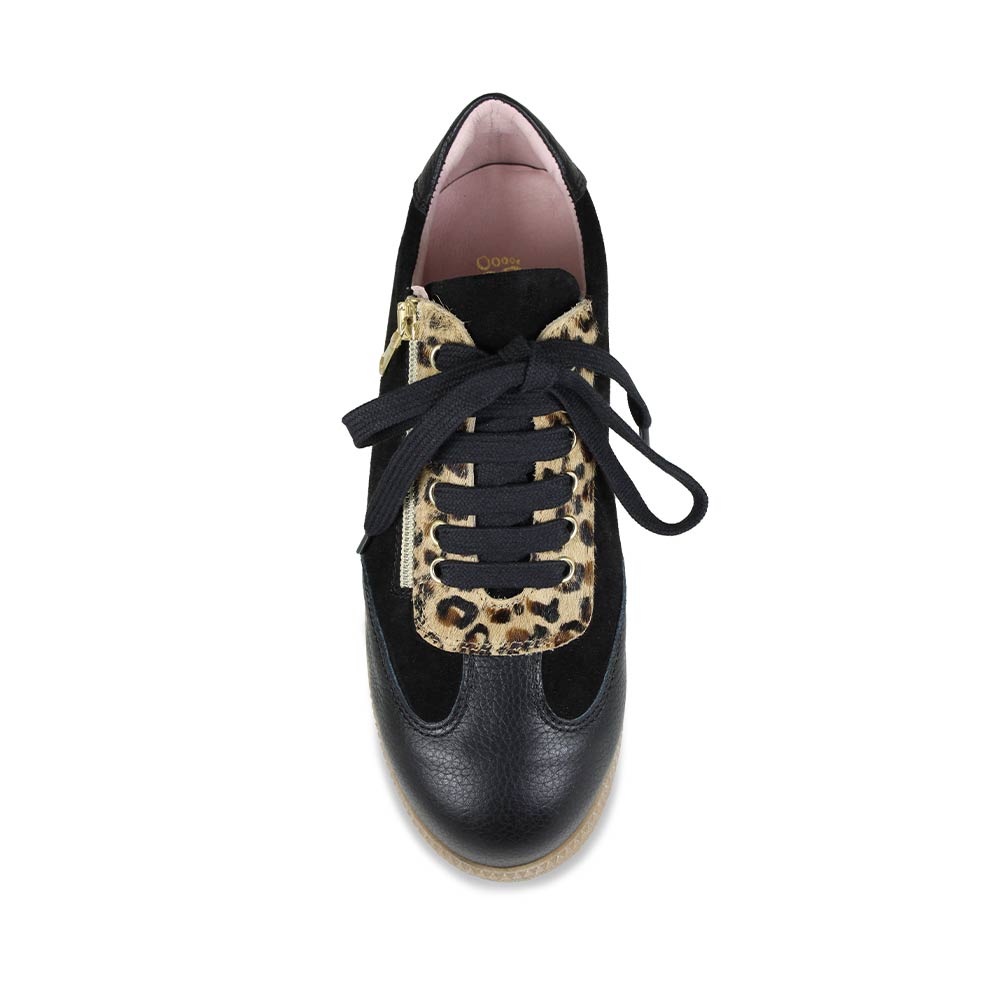 Pixie: Black Leather, Suede & Luxe Leopard Shoes Sole Bliss