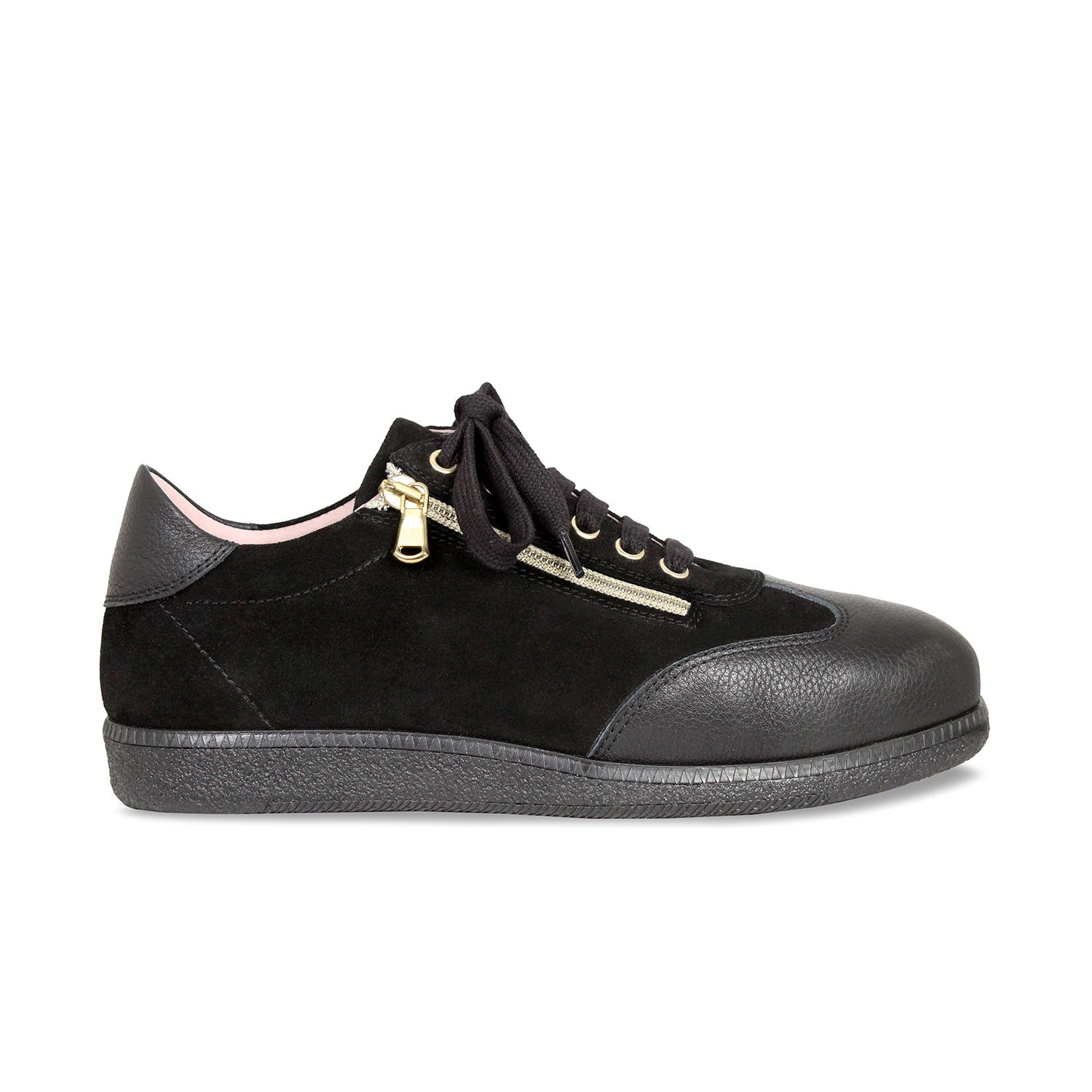 Pixie: Black Leather & Suede Shoes Sole Bliss