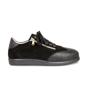 Pixie: Black Leather & Suede Shoes Sole Bliss