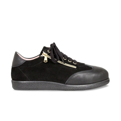 Pixie: Black Leather & Suede Shoes Sole Bliss