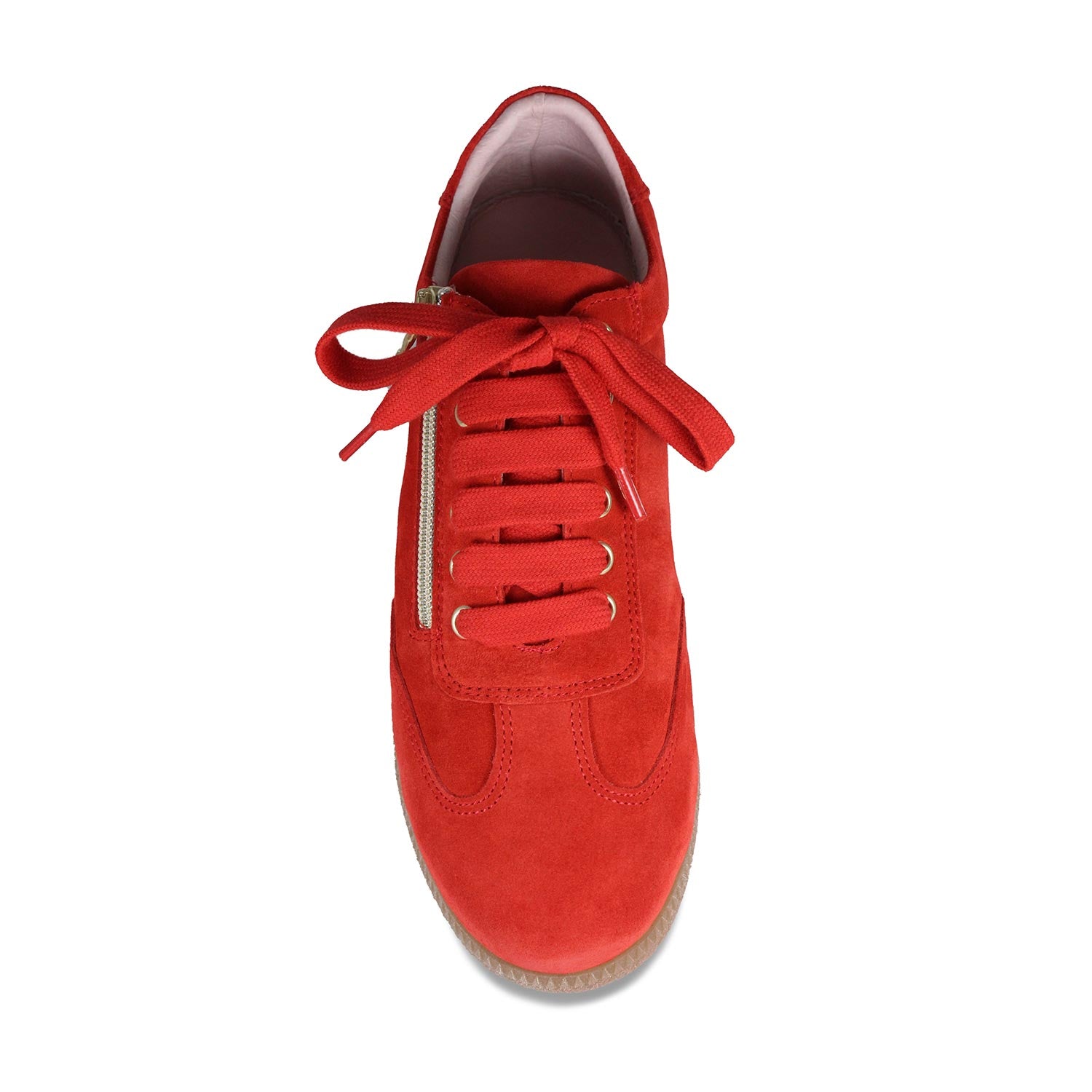 Pixie: Coral Red Suede Shoes Sole Bliss