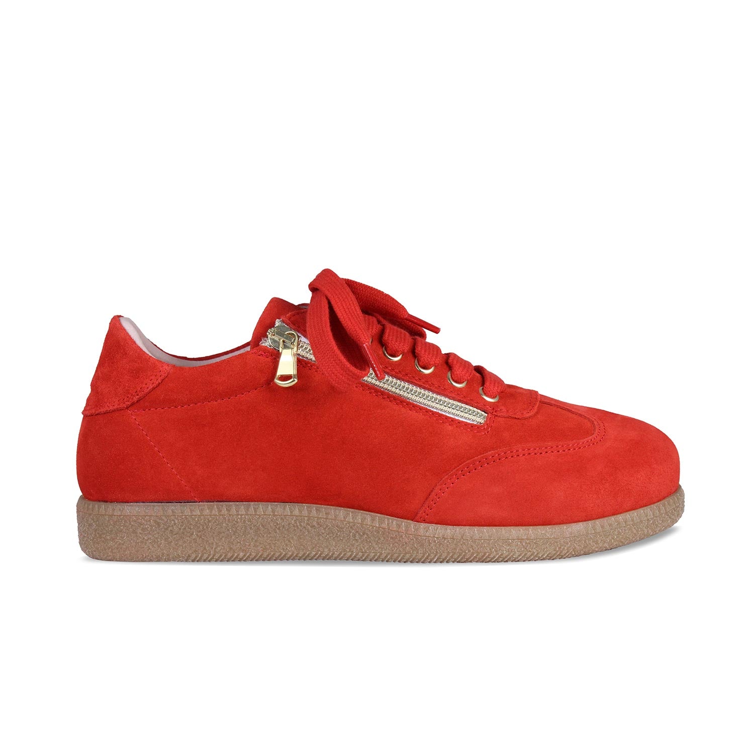 Pixie: Coral Red Suede Shoes Sole Bliss