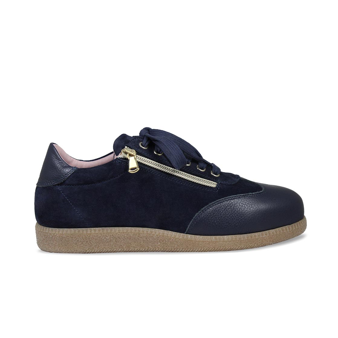 Pixie: Navy Leather & Suede Shoes Sole Bliss