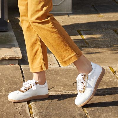 Pixie: White Leather & Luxe Leopard Shoes Sole Bliss