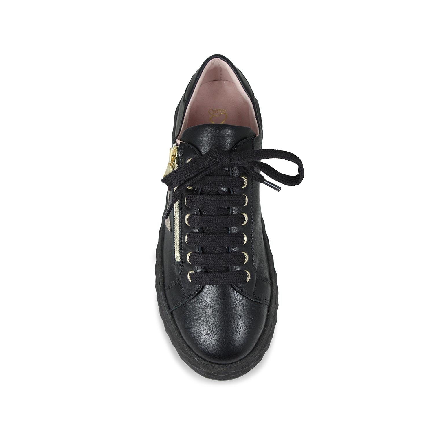 Porto Star: Black Leather & Glitter Shoes Sole Bliss