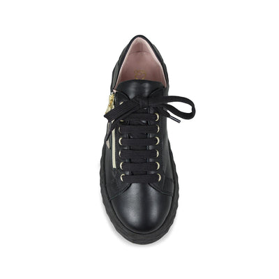Porto Star: Black Leather & Glitter Shoes Sole Bliss