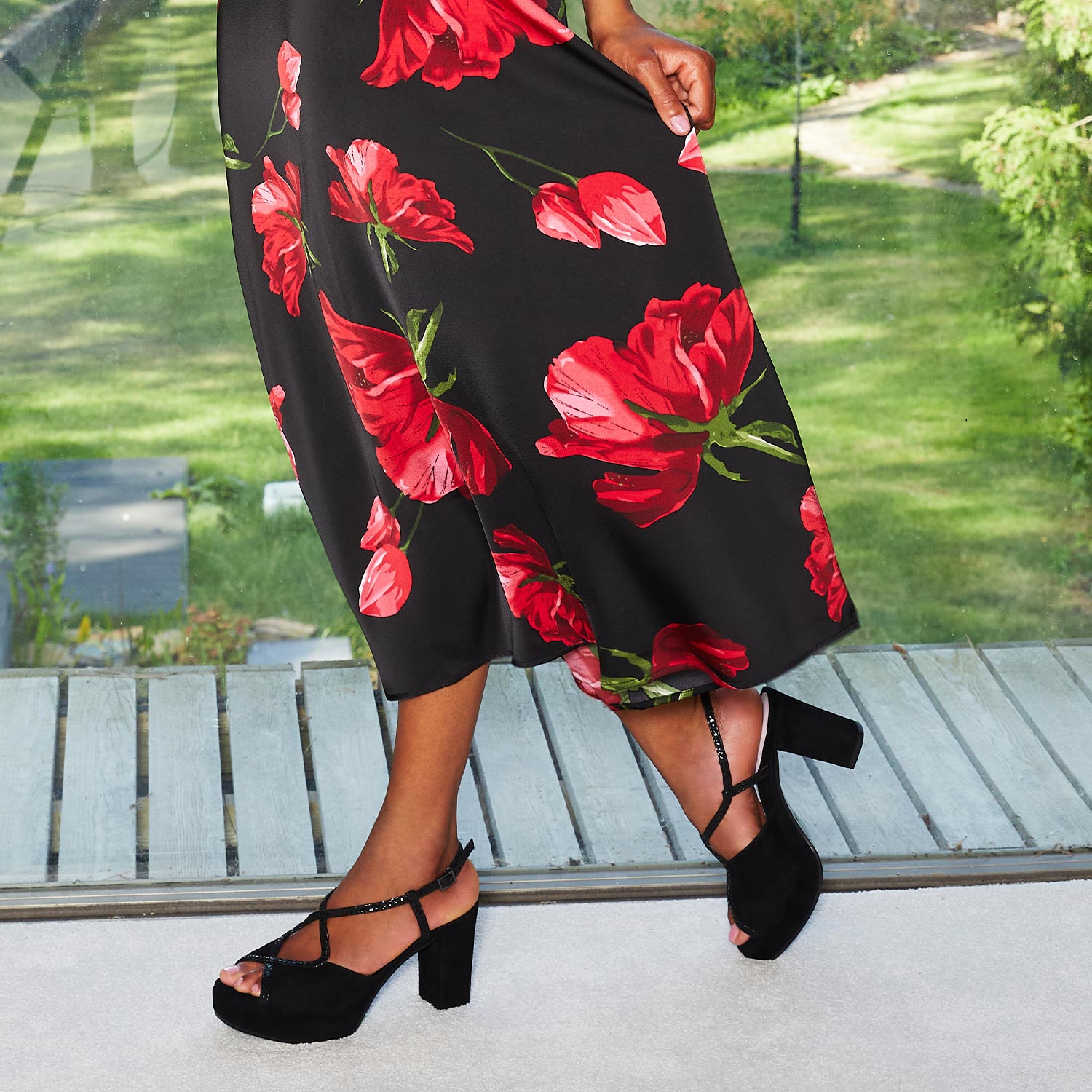 Rachel: Black Suede & Black Snake Shoes Sole Bliss