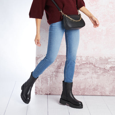 Reign: Black Leather Boots Sole Bliss