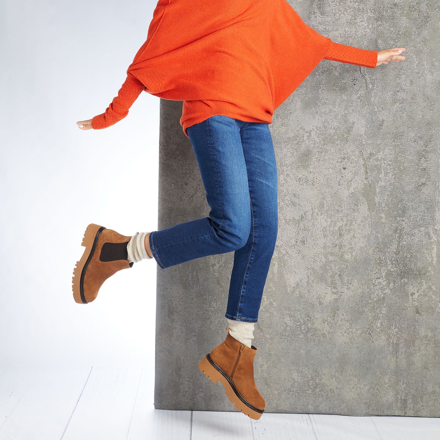 Rhea: Tan Suede Boots Sole Bliss