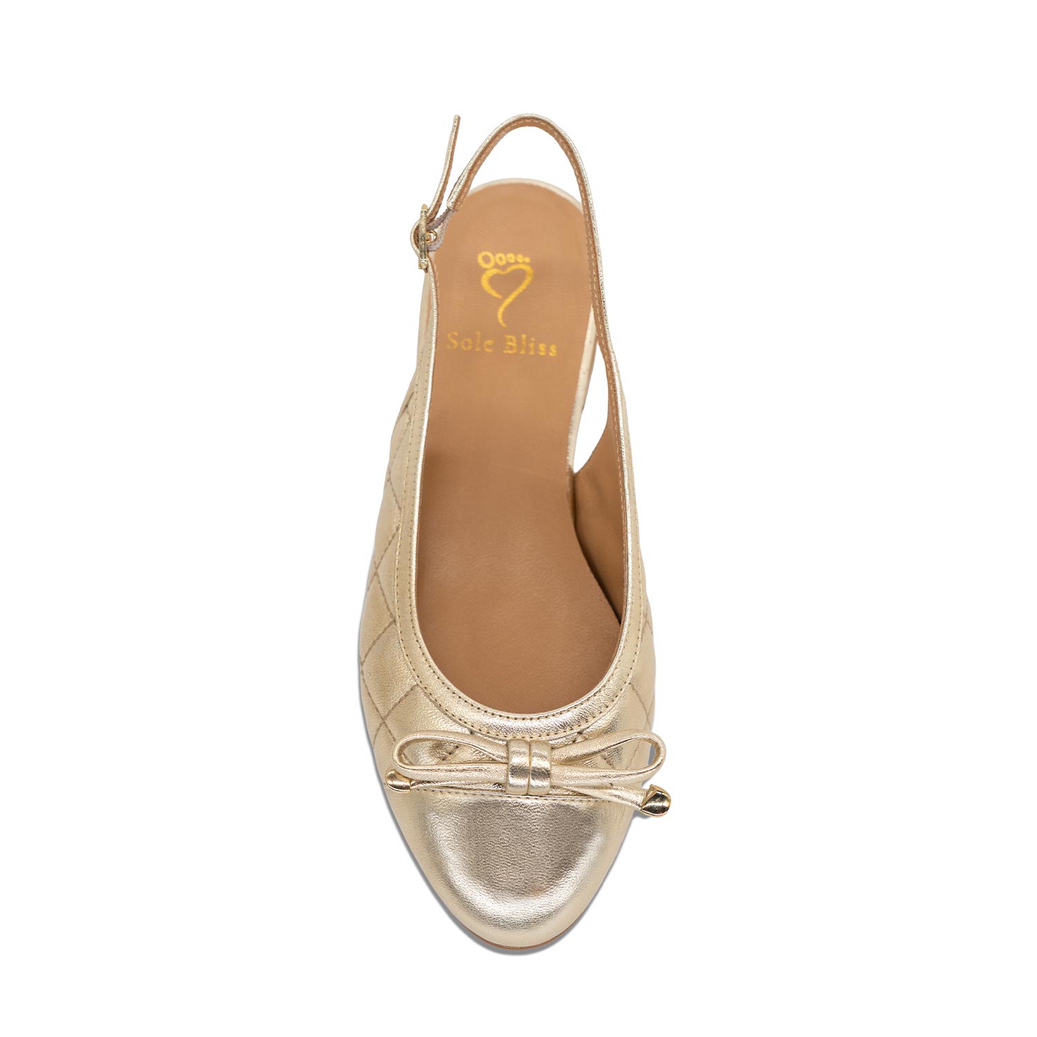 Ritz: Gold Quilted Leather Shoes Sole Bliss