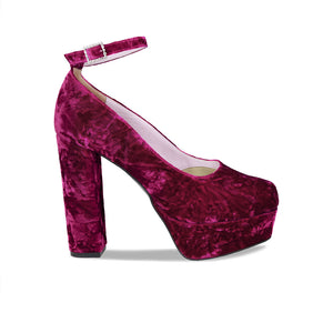 River: Luxe Berry Velvet Shoes Sole Bliss