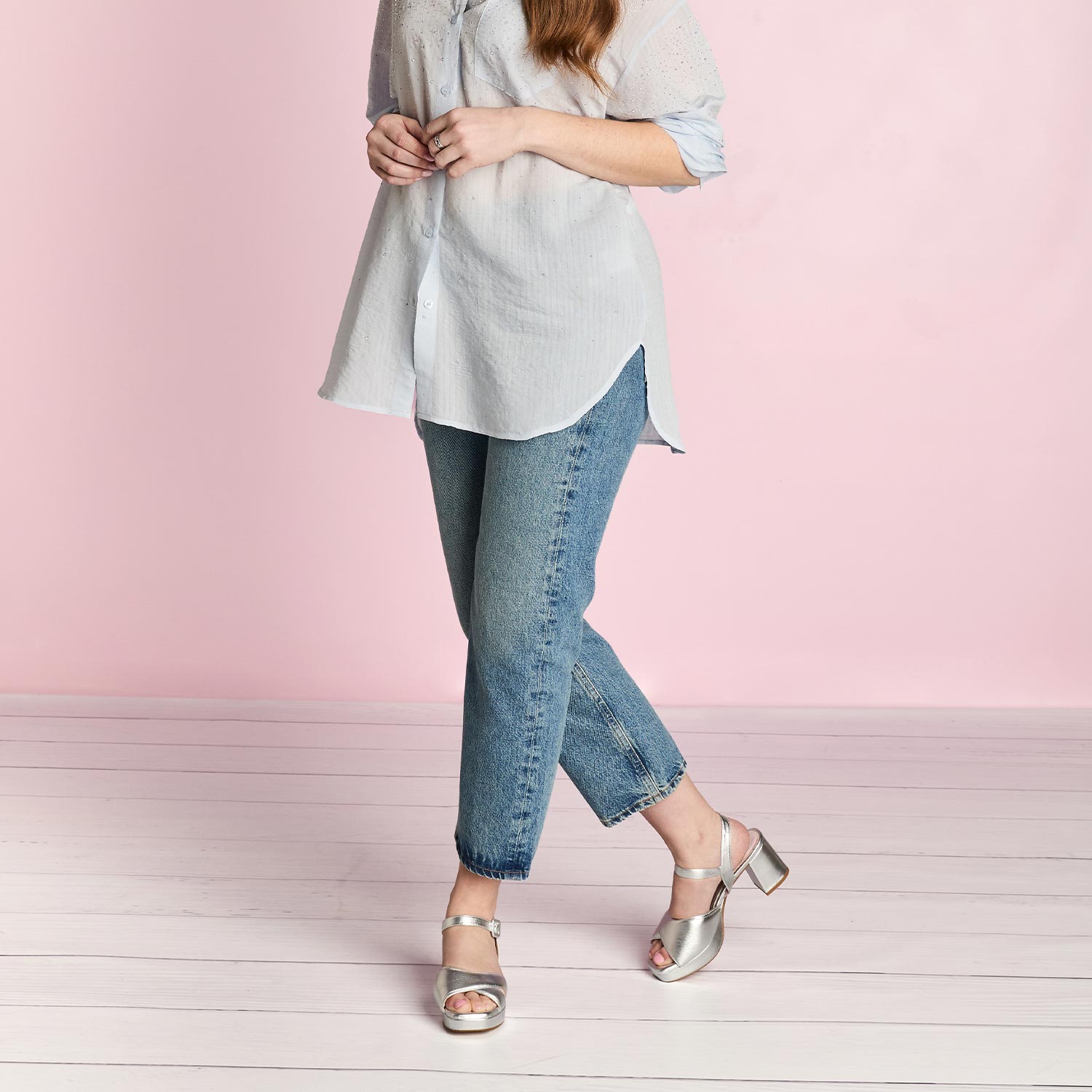 Ronnie: Silver Leather Shoes Sole Bliss