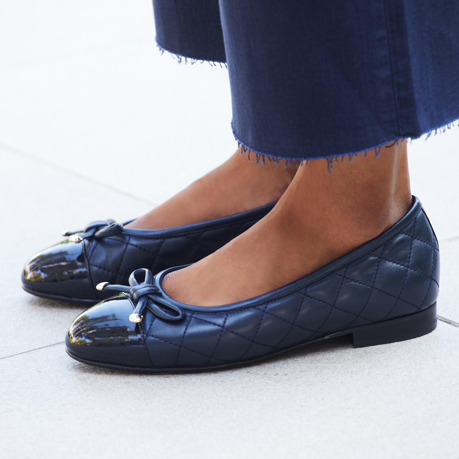 Royal: Navy Leather & Patent Shoes Sole Bliss