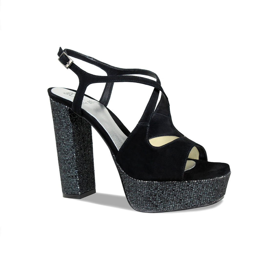 Royalty: Black Suede & Glitter Shoes Sole Bliss