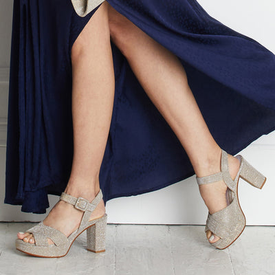 Ruby: Taupe Glitter Shoes Sole Bliss