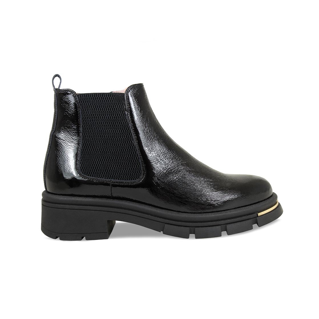 Runway: Black Patent Leather & Gold Boots Sole Bliss