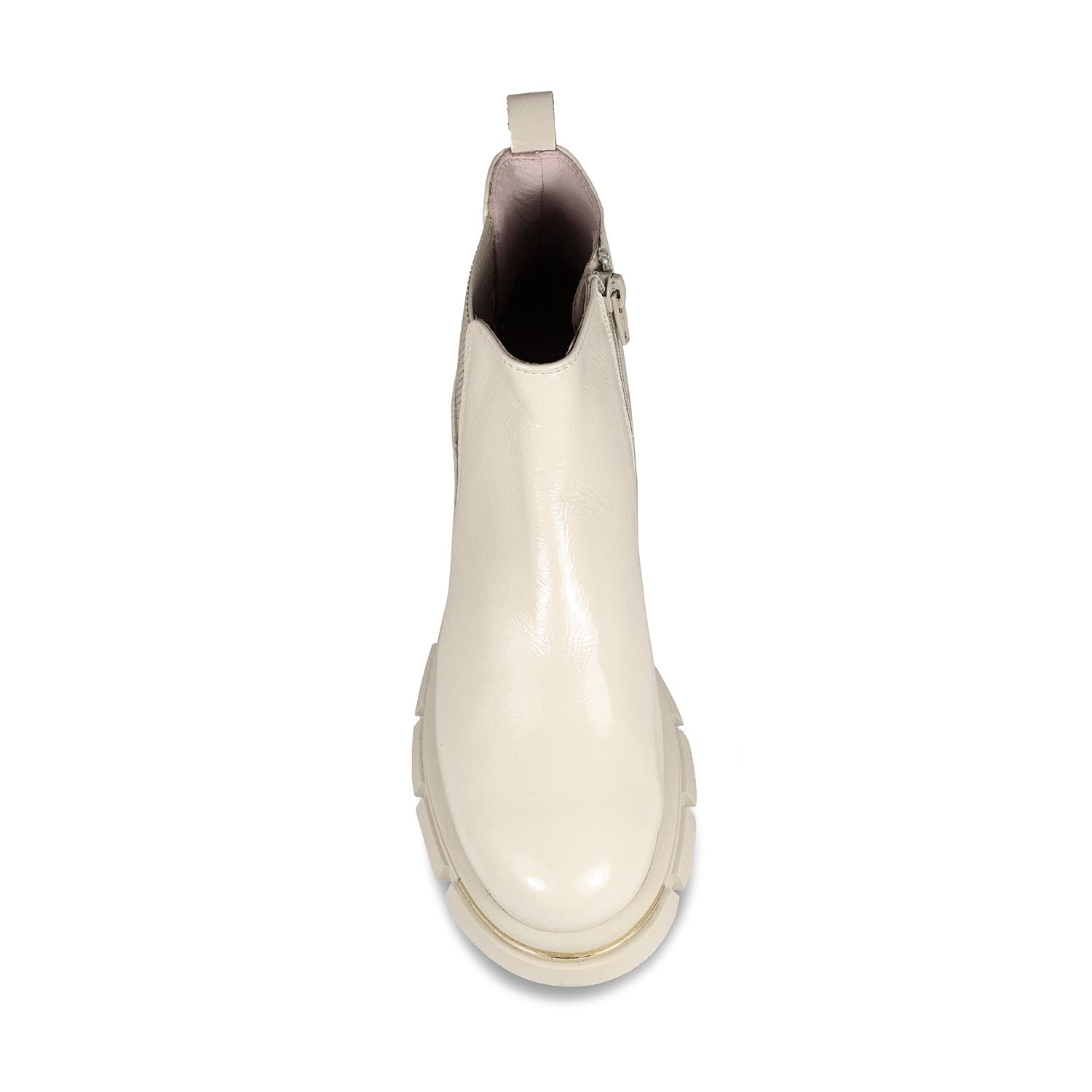 Runway: Cream Patent Leather Boots Sole Bliss