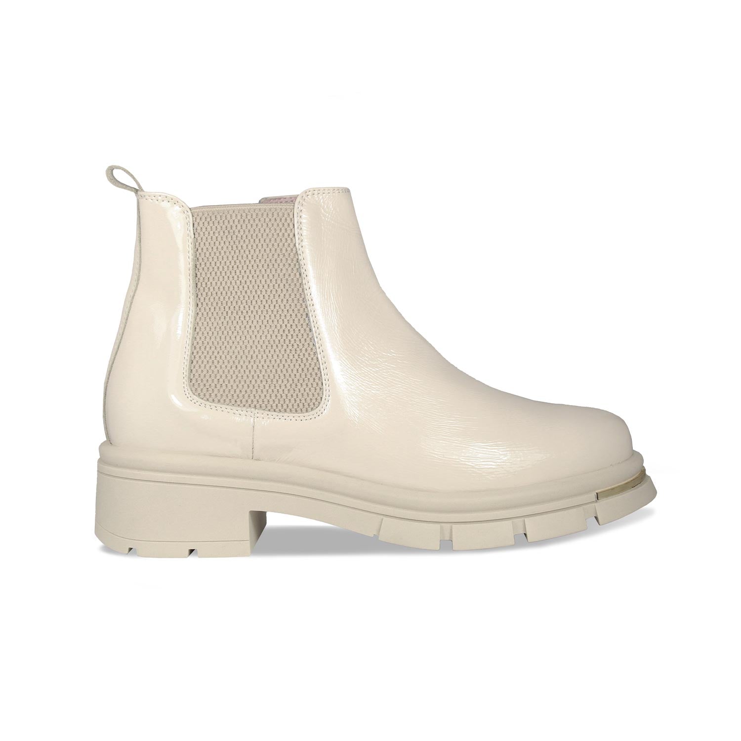 Runway: Cream Patent Leather Boots Sole Bliss