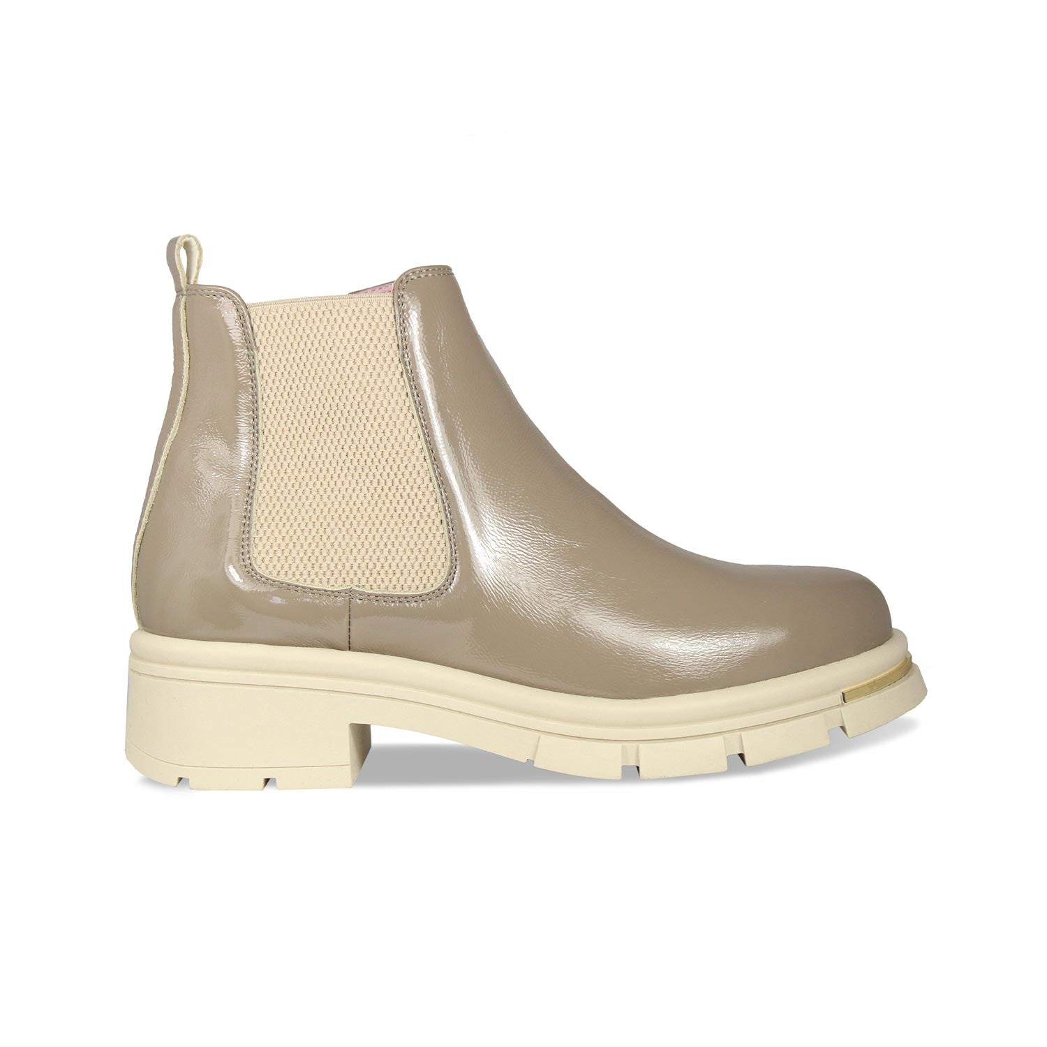 Runway: Taupe Patent Leather Boots Sole Bliss