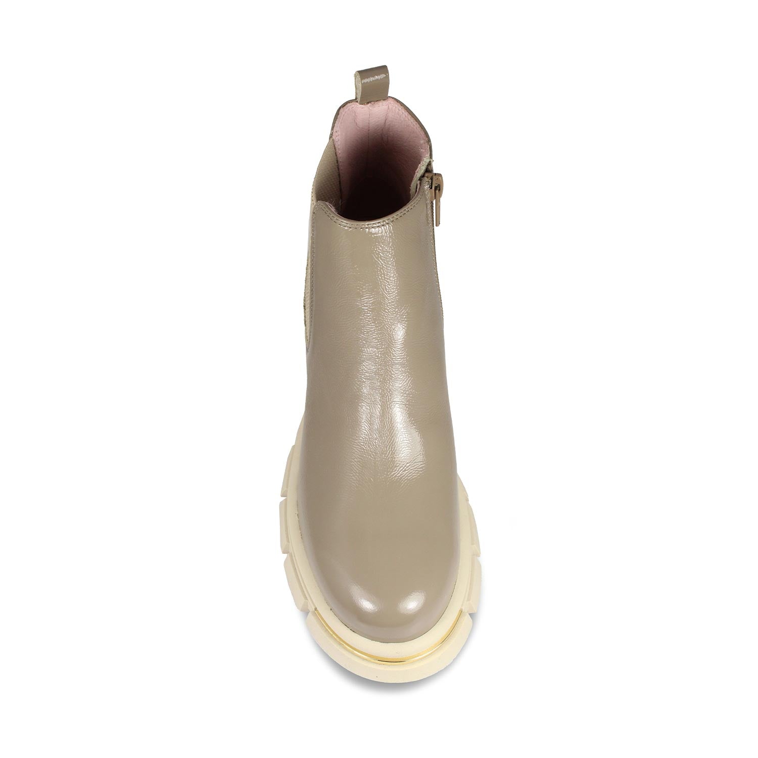 Runway: Taupe Patent Leather Boots Sole Bliss