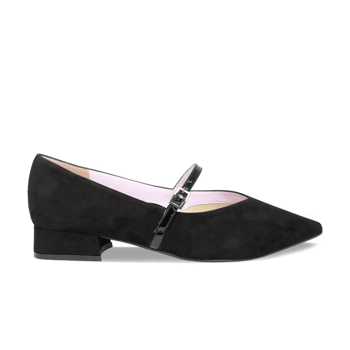 Savannah: Black Suede & Patent Shoes Sole Bliss