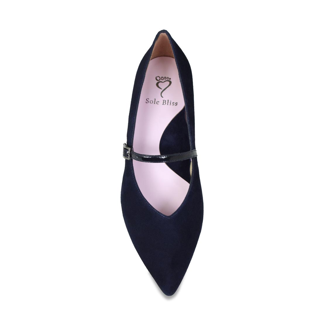Savannah: Navy Suede & Patent Shoes Sole Bliss