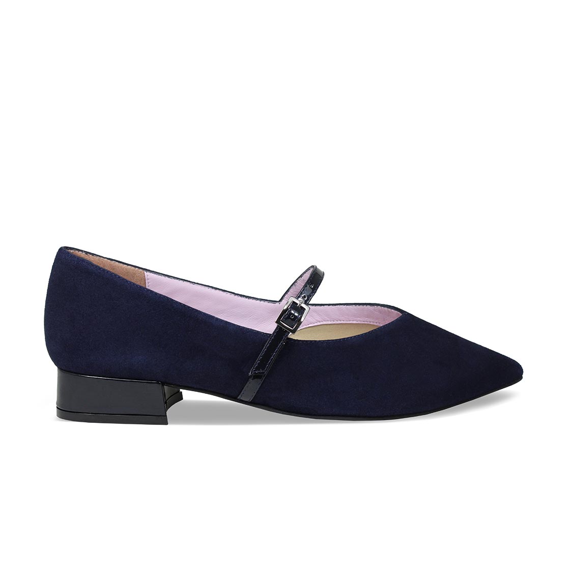 Savannah: Navy Suede & Patent Shoes Sole Bliss