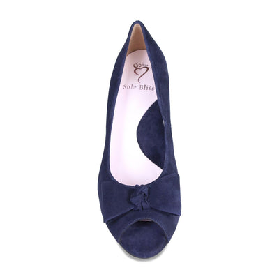 Shelby: Navy Suede Shoes Sole Bliss
