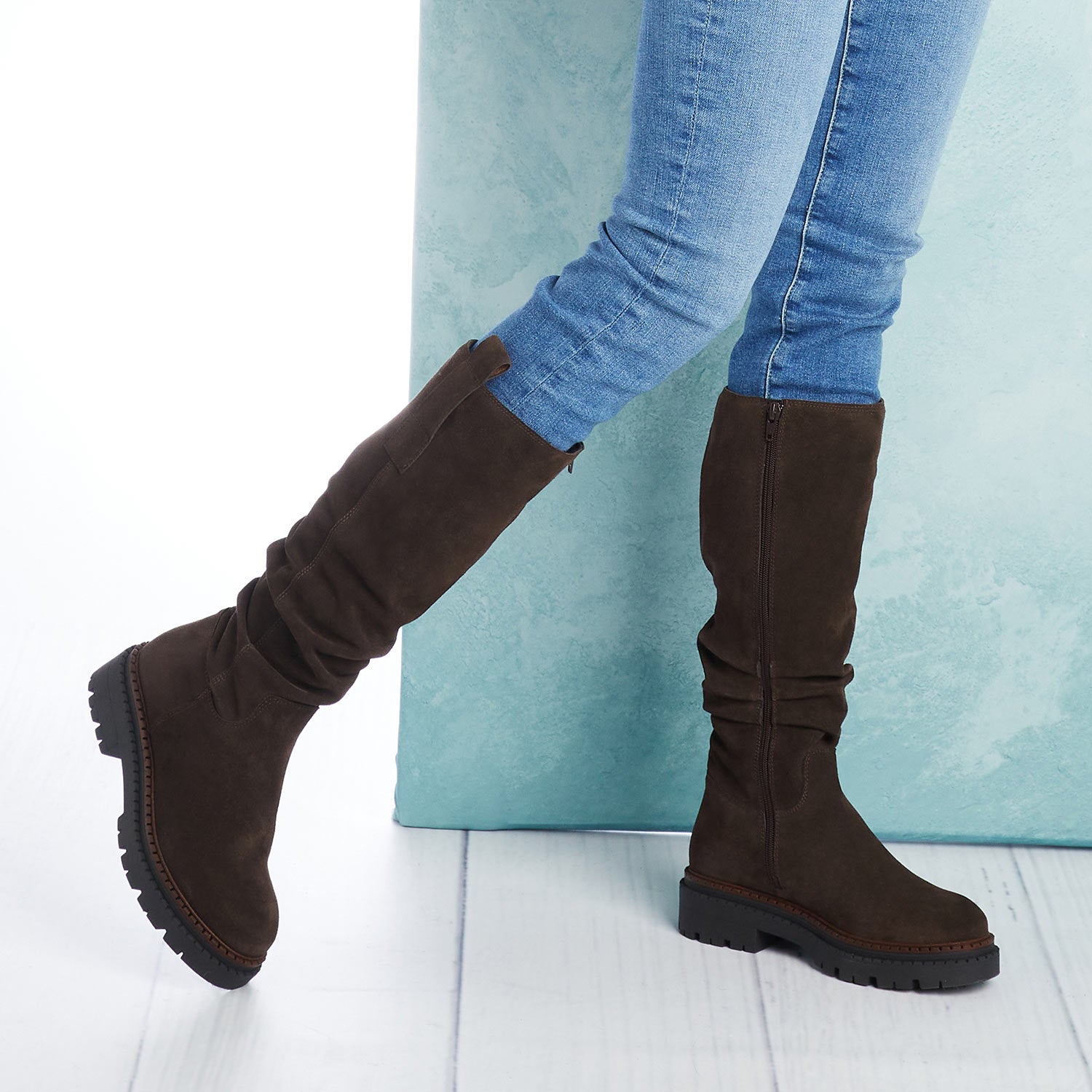 Sloane: Chocolate Brown Suede Boots Sole Bliss