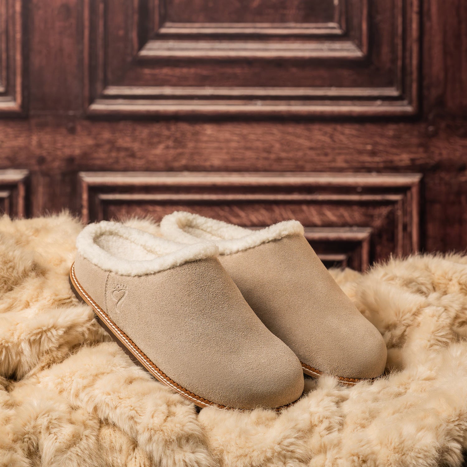 Snug: Cream Suede & Wool Shoes Sole Bliss